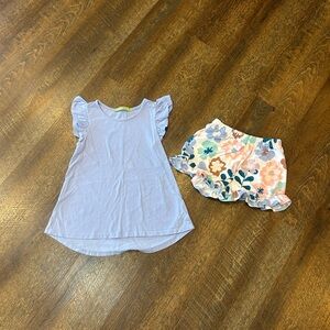 Millie Loves Lily Blue Ruffle Floral Shorts Set